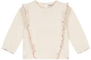 Babyface longsleeve met ruches crème Ecru Meisjes Katoen Ronde hals Effen
