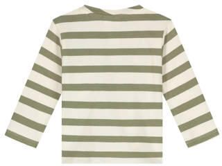 Babyface rechtvallende gestreepte longsleeve groen Jongens Stretchkatoen Ronde hals