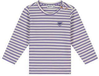 Babyface rechtvallende gestreepte longsleeve lila Paars Meisjes Stretchkatoen Ronde hals