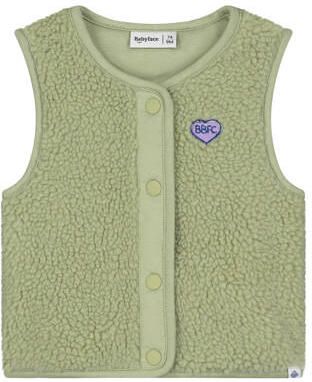Babyface rechtvallende teddy gilet groen Effen