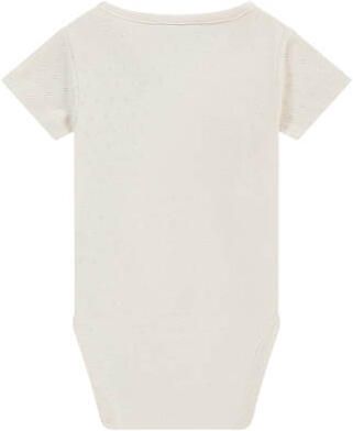 Babyface romper ajour beige Katoen V-hals Effen