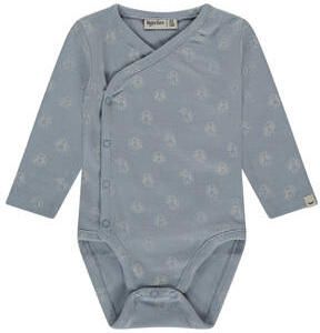 Babyface romper met all over print blauw Jongens Stretchkatoen Ronde hals