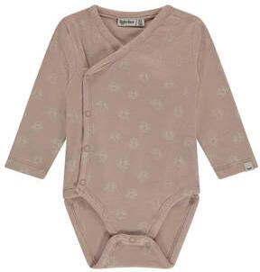 Babyface romper met all over print oud roze Jongens Stretchkatoen Ronde hals