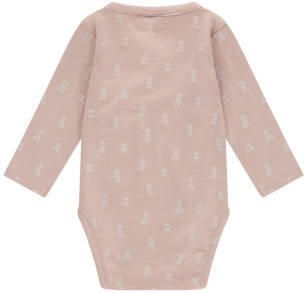 Babyface romper roze Stretchkatoen V-hals All over print