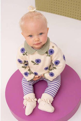 Babyface slim fit gestreepte legging lila Paars Meisjes Stretchkatoen