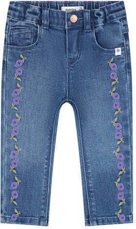Babyface straight leg jeans met borduursels en print mediumblauw Meisjes Katoen