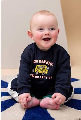 Babyface sweater met print donkerblauw Printopdruk