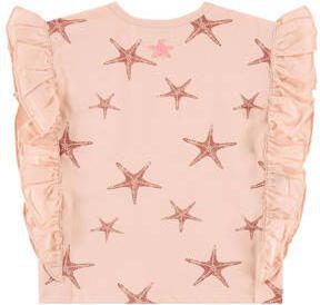 Babyface T-shirt met all over print en ruches roze Meisjes Stretchkatoen Ronde hals 116 - Foto 2