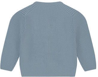 Babyface vest blauw grof gebreid Jongens Katoen Ronde hals Effen