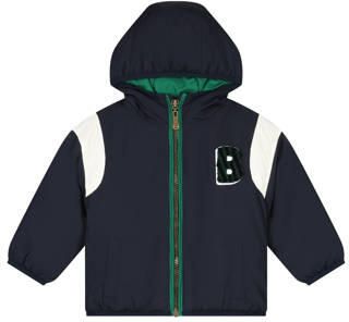 Babyface winterjas donkerblauw wit groen Jongens Polyamide Capuchon Meerkleurig