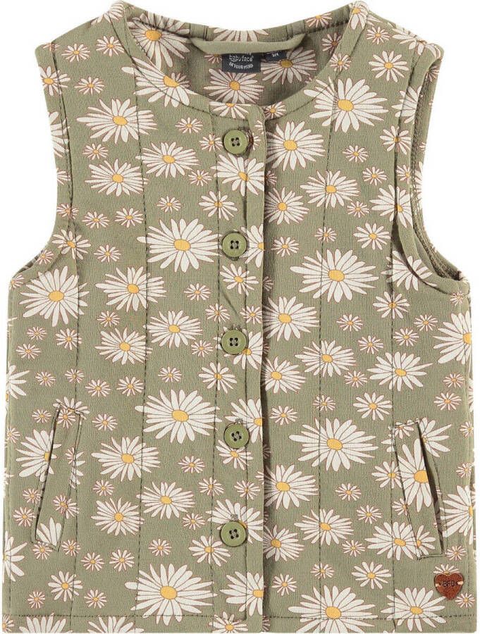 Babyface gebloemd gilet groen