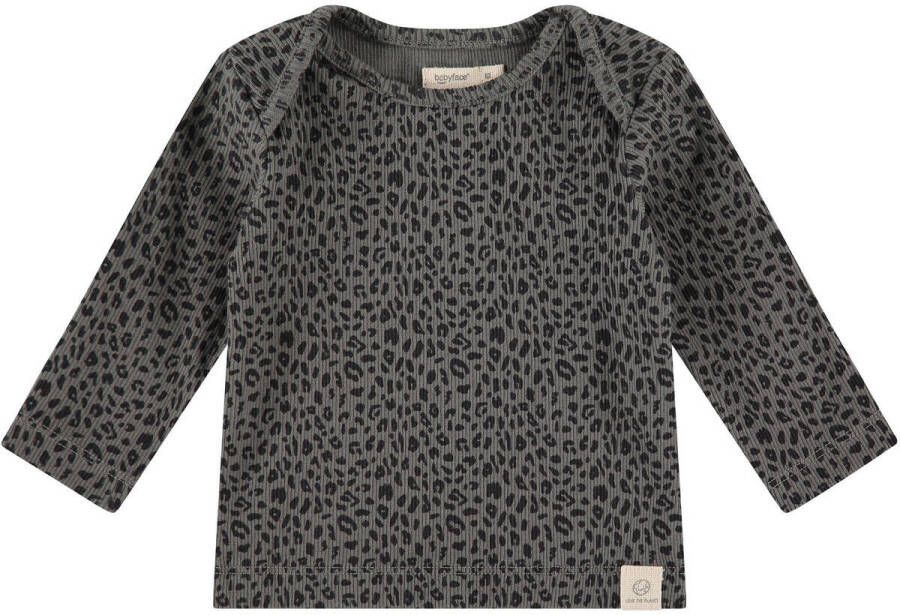 Babyface baby longsleeve met all over print grijs Stretchkatoen Ronde hals 50