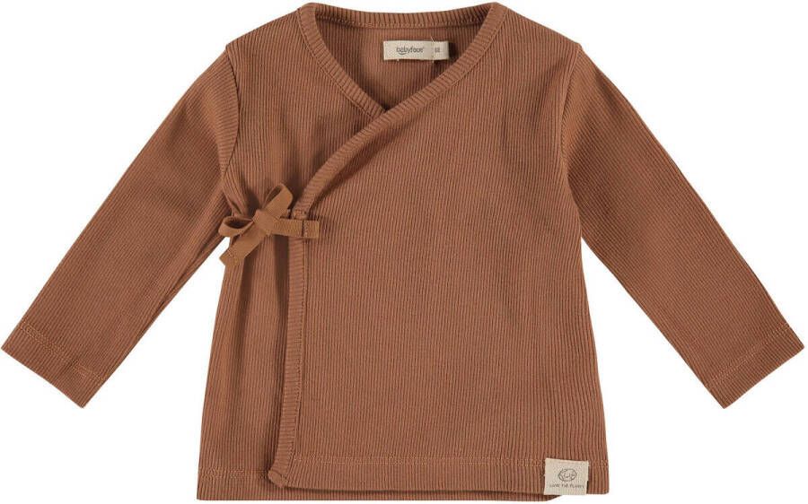Babyface baby longsleeve bruin Stretchkatoen Ronde hals 50