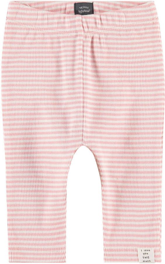 Babyface baby gestreepte regular fit broek roze wit Katoen 62