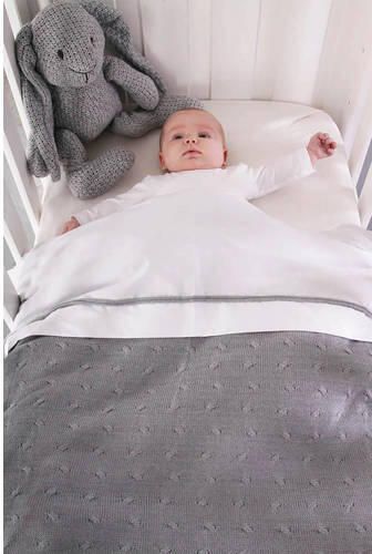 Baby's Only baby ledikantlaken 120x150 cm wit licht grijs Babylaken - Foto 4
