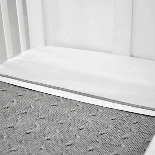 Baby's Only baby ledikantlaken 120x150 cm wit licht grijs Babylaken - Foto 2