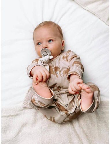 Babystyling baby boxpak met dierenprint bruin camel Jongens Katoen Ronde hals 62 68