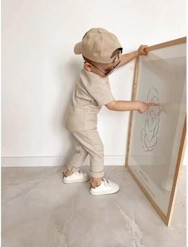 Babystyling baby broek beige Jongens Katoen Effen 50 56