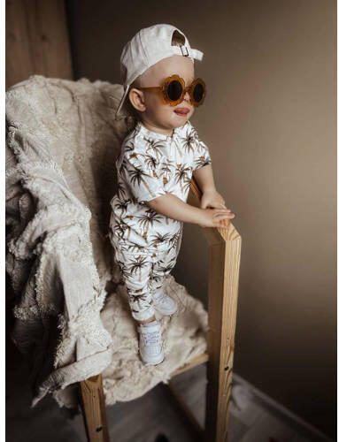 Babystyling baby broek met all over print wit bruin Jongens Katoen All over print 56
