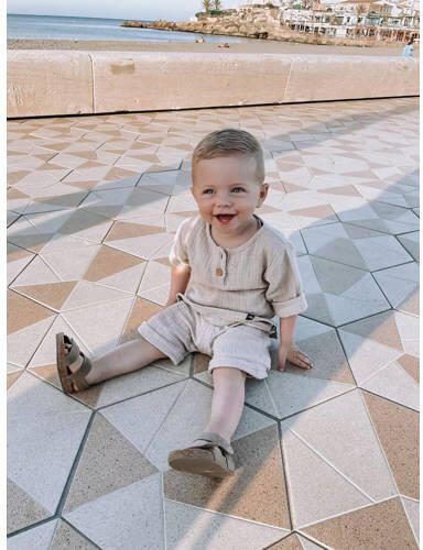 Babystyling baby casual short zand Korte broek Beige Jongens Katoenlinnen 74 80