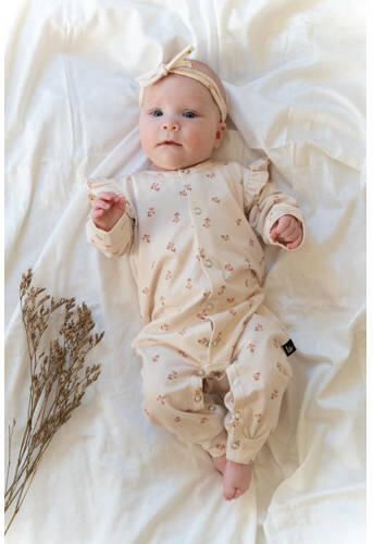Babystyling baby gebloemd boxpak ecru beige Meisjes Katoen Ronde hals Bloemen 62 68