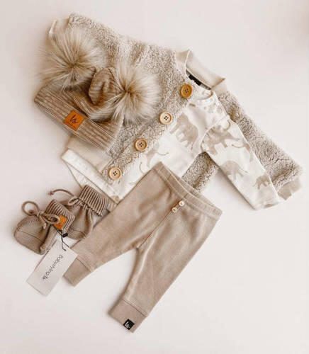 Babystyling baby longsleeve met all over print wit beige Jongens Katoen Ronde hals 50 - Foto 2
