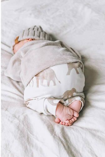 Babystyling baby regular fit broek met all over print wit beige Jongens Katoen 50 - Foto 4
