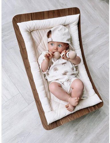Babystyling baby T-shirt met all over print ecru lichtbruin Jongens Stretchkatoen Ronde hals 86 92