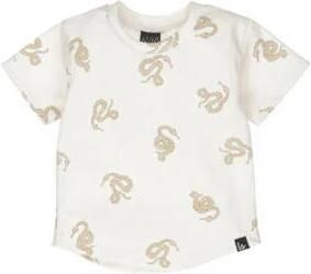 Babystyling baby T-shirt met all over print ecru lichtbruin Jongens Stretchkatoen Ronde hals - Foto 3