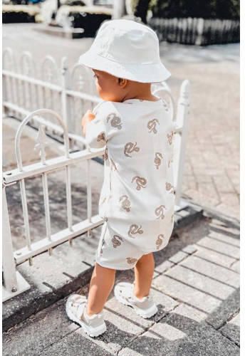 Babystyling sweatshort met print ecru Korte broek Jongens Stretchkatoen - Foto 3