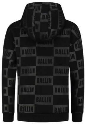 Ballin hoodie met all over print zwart donkergrijs Sweater Jongens Katoen Capuchon 140 - Foto 2