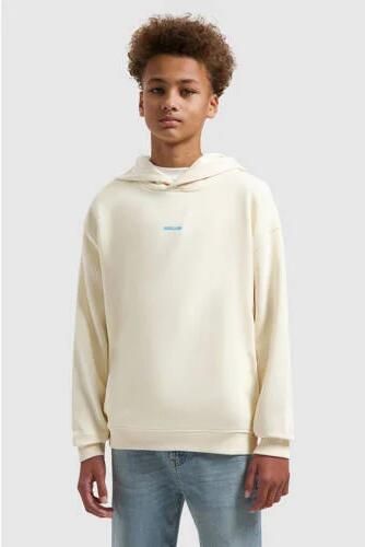 Ballin hoodie met backprint ecru Sweater Jongens Katoen Capuchon Backprint