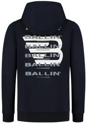 Ballin sweater donkerblauw Jongens Katoen Capuchon Backprint 140