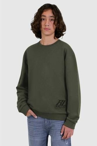 Ballin sweater met backprint olijfgroen zwart Jongens Katoen Ronde hals - Foto 2