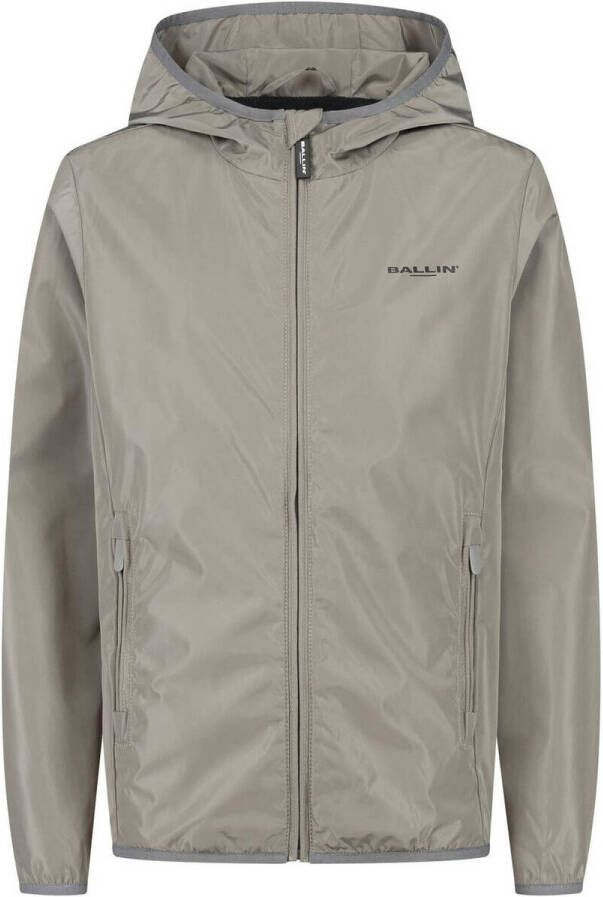 Ballin zomerjas taupe Bruin Jongens Polyester Capuchon Effen 152