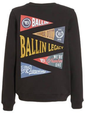 Ballin sweater met backprint zwart meerkleurig Backprint 164