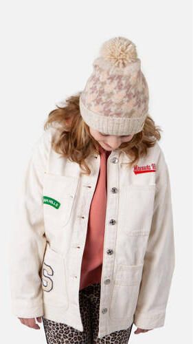 Barts gebreide Beanie Sterena cream Muts Ecru Meisjes Acryl All over print