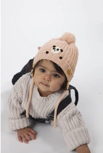 Barts muts Dayle met pompon roze Meisjes Acryl Effen 47 - Foto 3