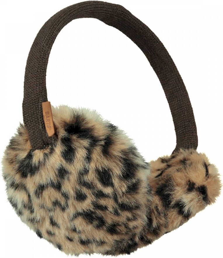 Barts oorwarmers Plush met panterprint bruin Meisjes Acryl Panterprint