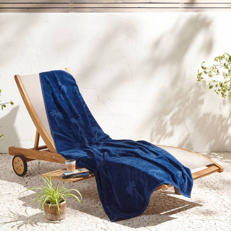 BEACHWAVE strandlaken Palm (200x100 cm) Blauw | Strandlaken van