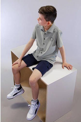 Bellaire slim fit sweatshort navy Korte broek Blauw Jongens Stretchkatoen 122 128