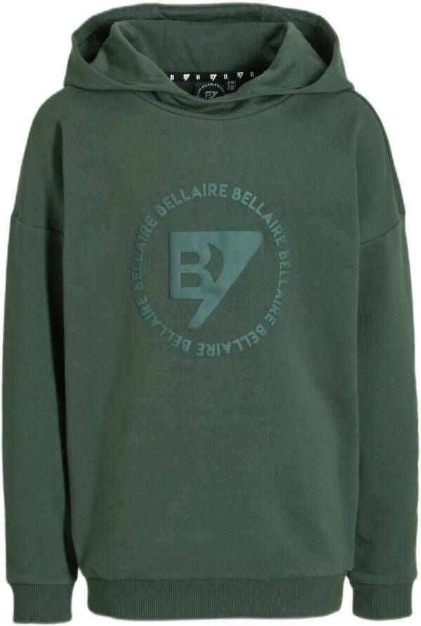 Bellaire hoodiemet logo groen Sweater Jongens Katoen Capuchon Logo 122-128