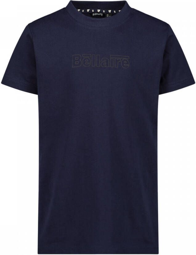 Bellaire T-shirt met logo donkerblauw Jongens Sweat Ronde hals Logo 110-116