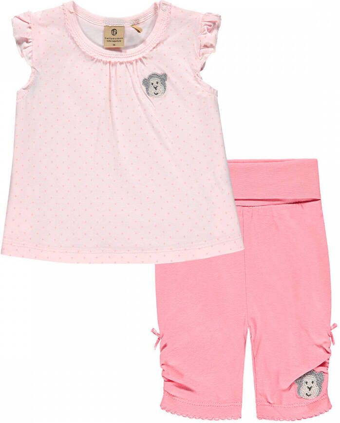 Bellybutton T-shirt + broek roze Meisjes Katoen Ronde hals Dierenprint 62