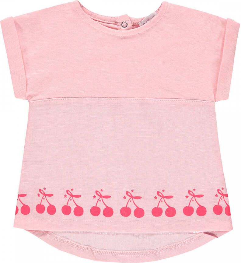 Bellybutton baby T-shirt met printopdruk roze Meisjes Katoen Ronde hals 68