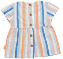 BESS baby gestreept T-shirt blauw oranje groen wit Meisjes Katoen V-hals 62 - Foto 4