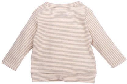 BESS baby gestreepte longsleeve zand Stretchkatoen Ronde hals 74