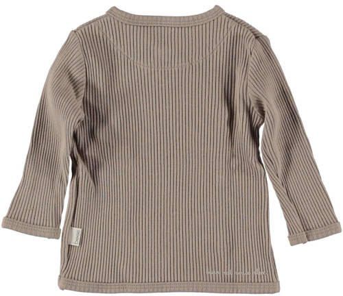 BESS baby longsleeve taupe Bruin Stretchkatoen Ronde hals 62 - Foto 2