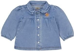 BESS blouse blauw Meisjes Katoen Klassieke kraag Effen