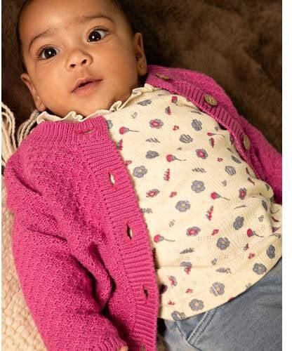 BESS gebloemde longsleeve met ruches beige blauw roze Meisjes Stretchkatoen Ronde hals - Foto 2